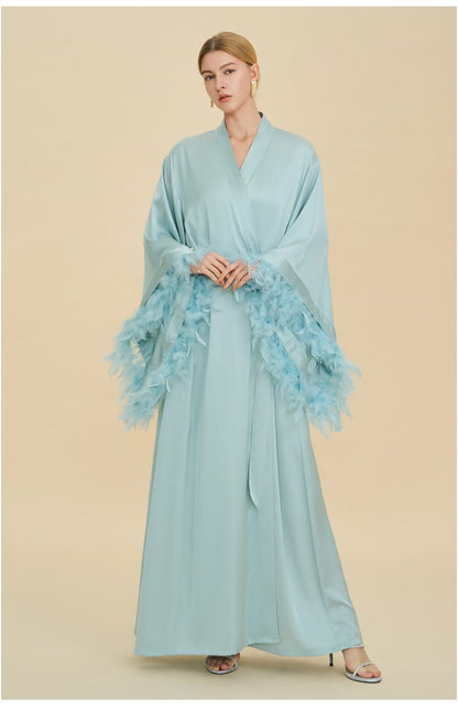 Luxury Women's Nightdress, Elegant Dressing Bridal Nightgown Robe