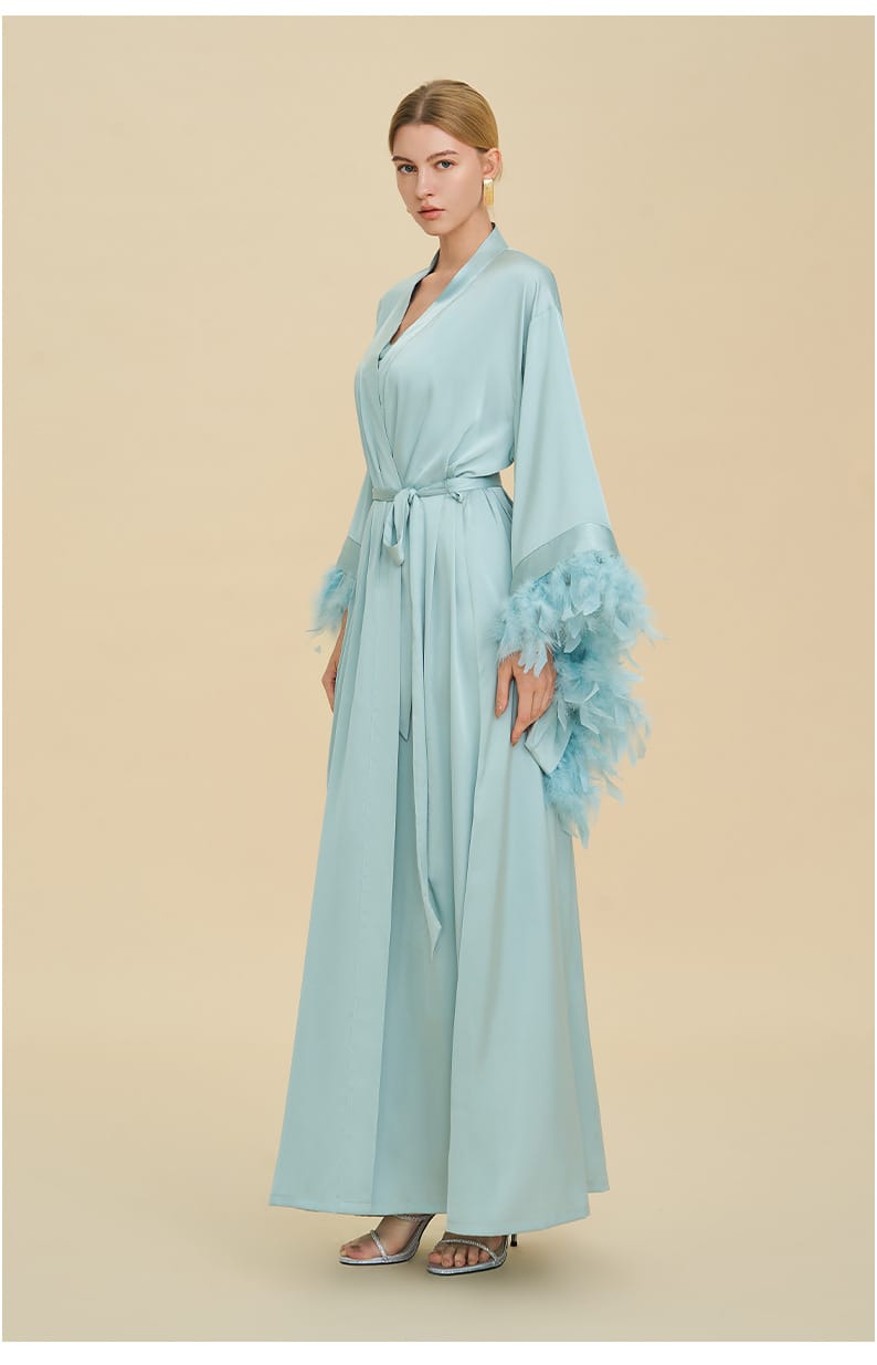 Luxury Women's Nightdress, Elegant Dressing Bridal Nightgown Robe