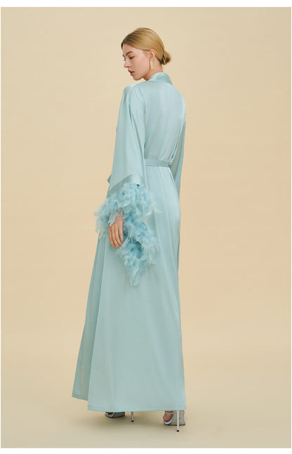 Luxury Women's Nightdress, Elegant Dressing Bridal Nightgown Robe