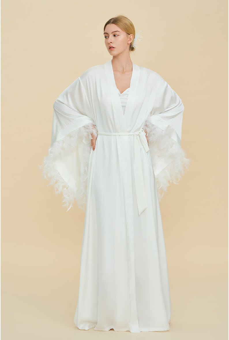 Luxury Women's Nightdress, Elegant Dressing Bridal Nightgown Robe