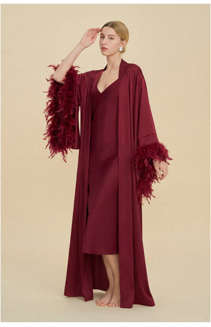 Luxury Women's Nightdress, Elegant Dressing Bridal Nightgown Robe