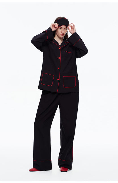Elegant Long Sleeve Cotton Pajama Set for Women