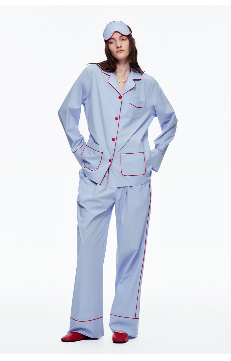 Elegant Long Sleeve Cotton Pajama Set for Women