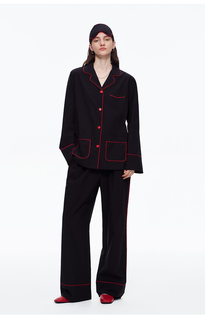 Elegant Long Sleeve Cotton Pajama Set for Women