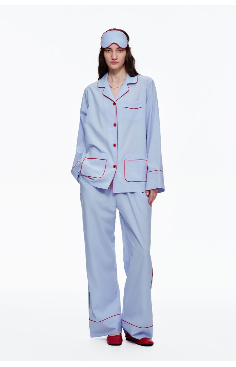 Elegant Long Sleeve Cotton Pajama Set for Women