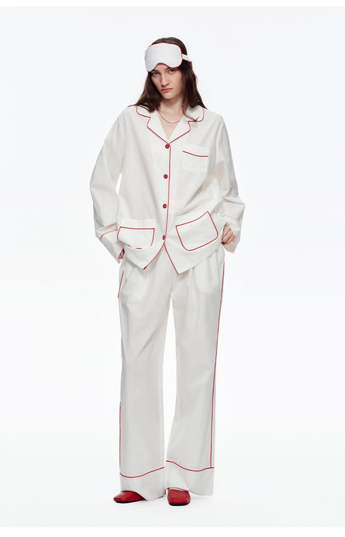 Elegant Long Sleeve Cotton Pajama Set for Women