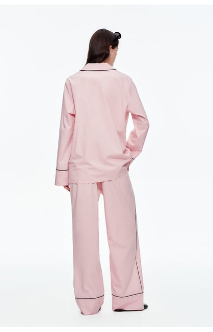 Elegant Long Sleeve Cotton Pajama Set for Women