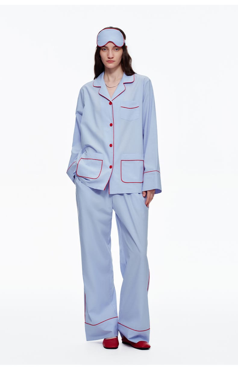 Elegant Long Sleeve Cotton Pajama Set for Women