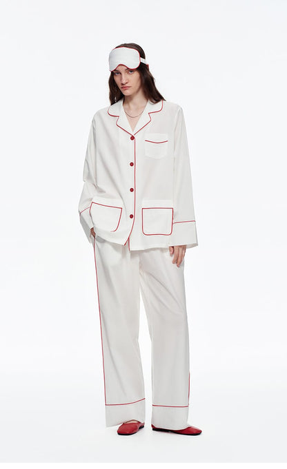 Elegant Long Sleeve Cotton Pajama Set for Women