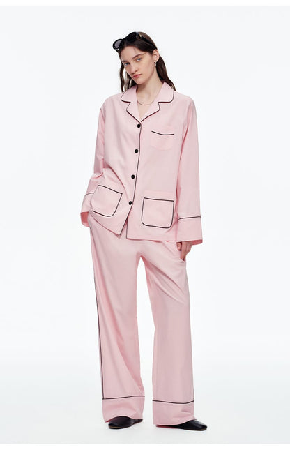 Elegant Long Sleeve Cotton Pajama Set for Women