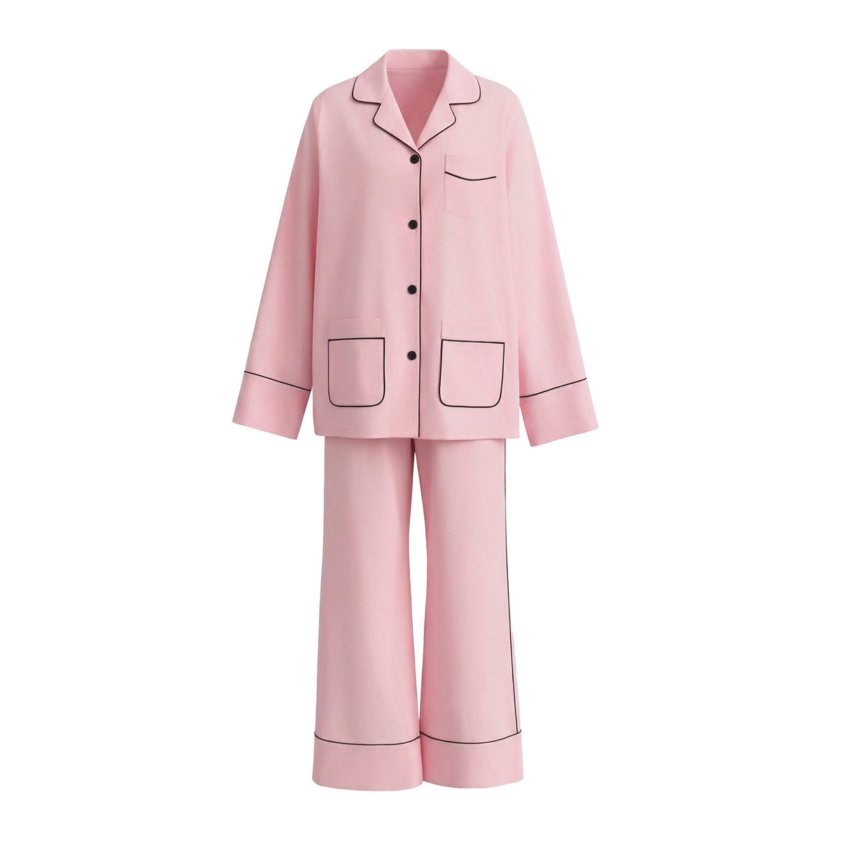 Elegant Long Sleeve Cotton Pajama Set for Women