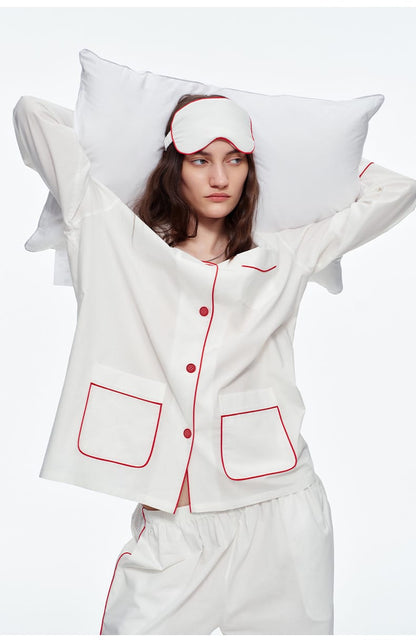 Elegant Long Sleeve Cotton Pajama Set for Women