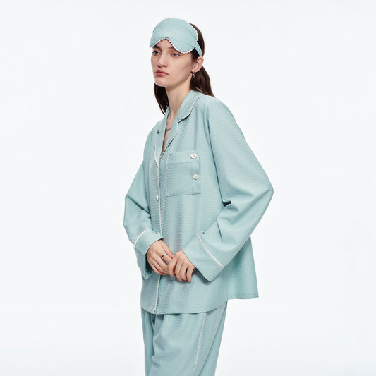 Women's Cozy Long Sleeve Pajama Set with Brushed Fabric