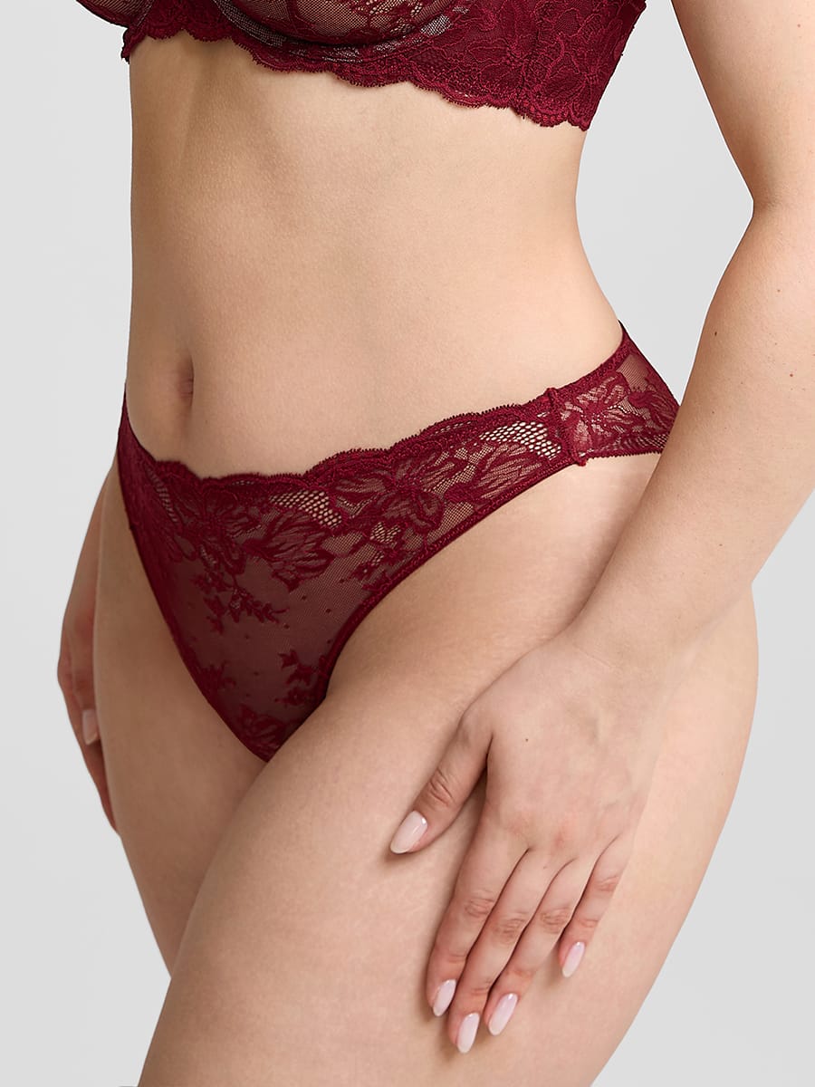 Low-rise Lace Panties with Antibacterial Cotton Crotch