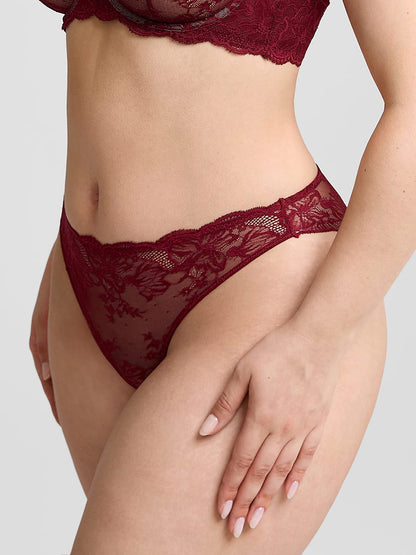 Low-rise Lace Panties with Antibacterial Cotton Crotch