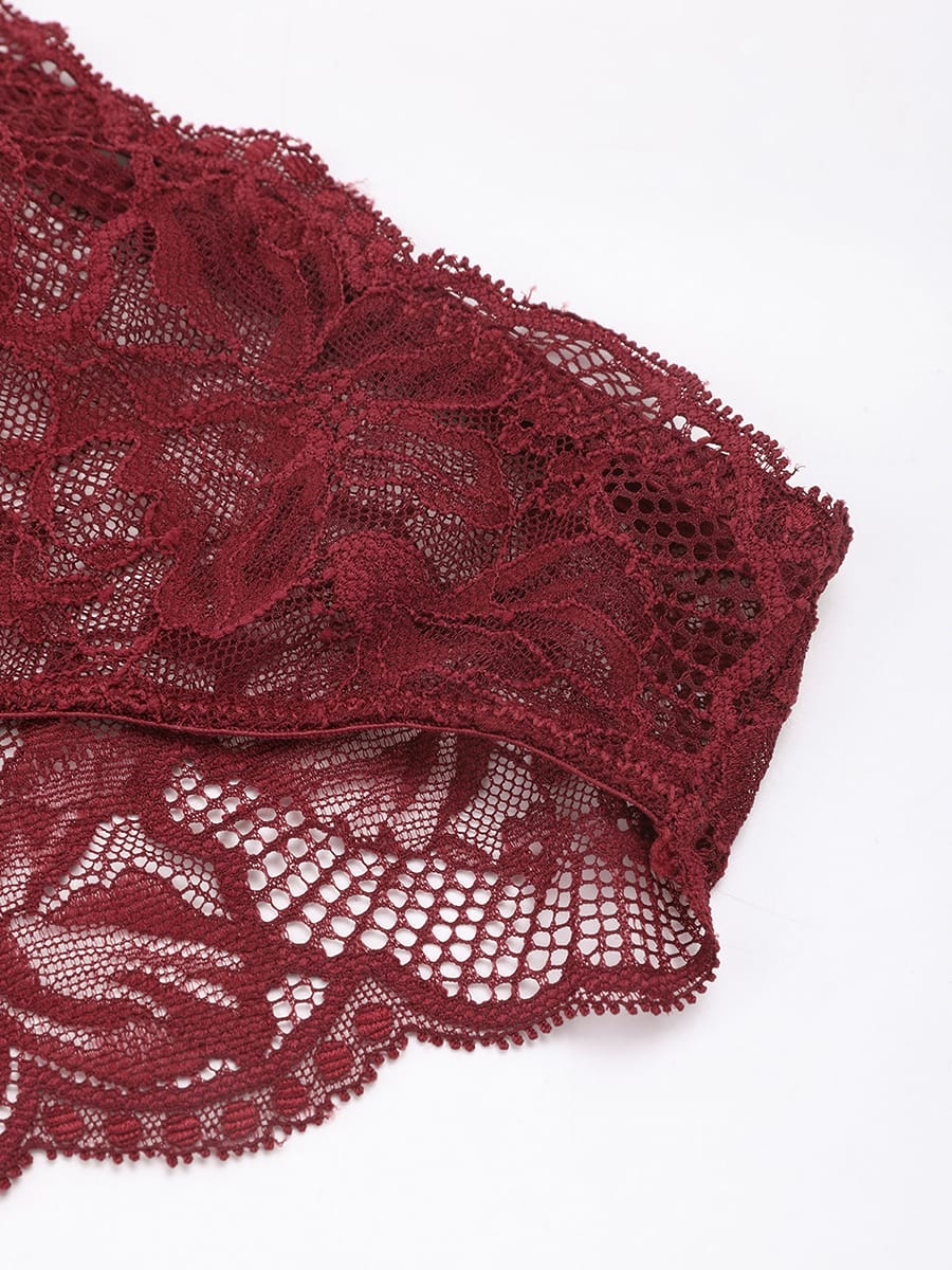 Low-rise Lace Panties with Antibacterial Cotton Crotch