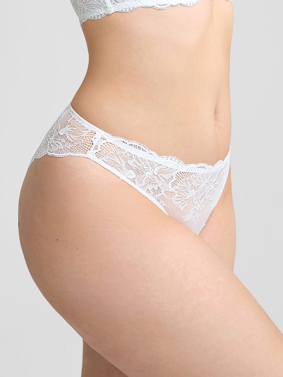 Low-rise Lace Panties with Antibacterial Cotton Crotch