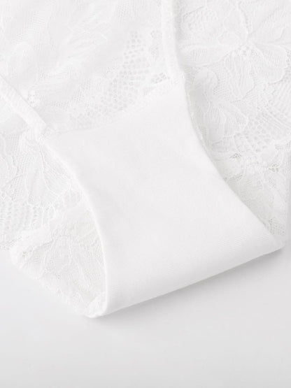 Low-rise Lace Panties with Antibacterial Cotton Crotch