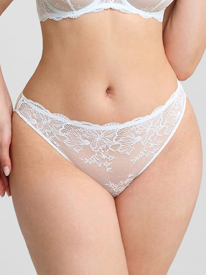 Low-rise Lace Panties with Antibacterial Cotton Crotch