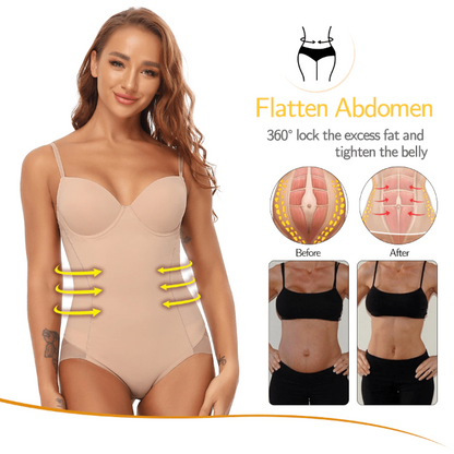 Women Waist Trainer Shapewear Bodysuit With Built-In Bra