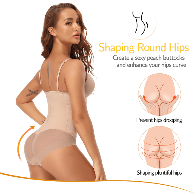 Women Waist Trainer Shapewear Bodysuit With Built-In Bra