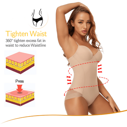 Women Waist Trainer Shapewear Bodysuit With Built-In Bra