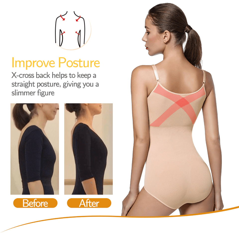 Women Full Body V Neck Tummy Control Shaper Bodysuit