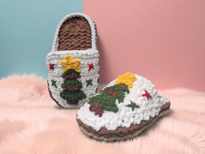 Christmas Tree Slippers Crochet Pattern