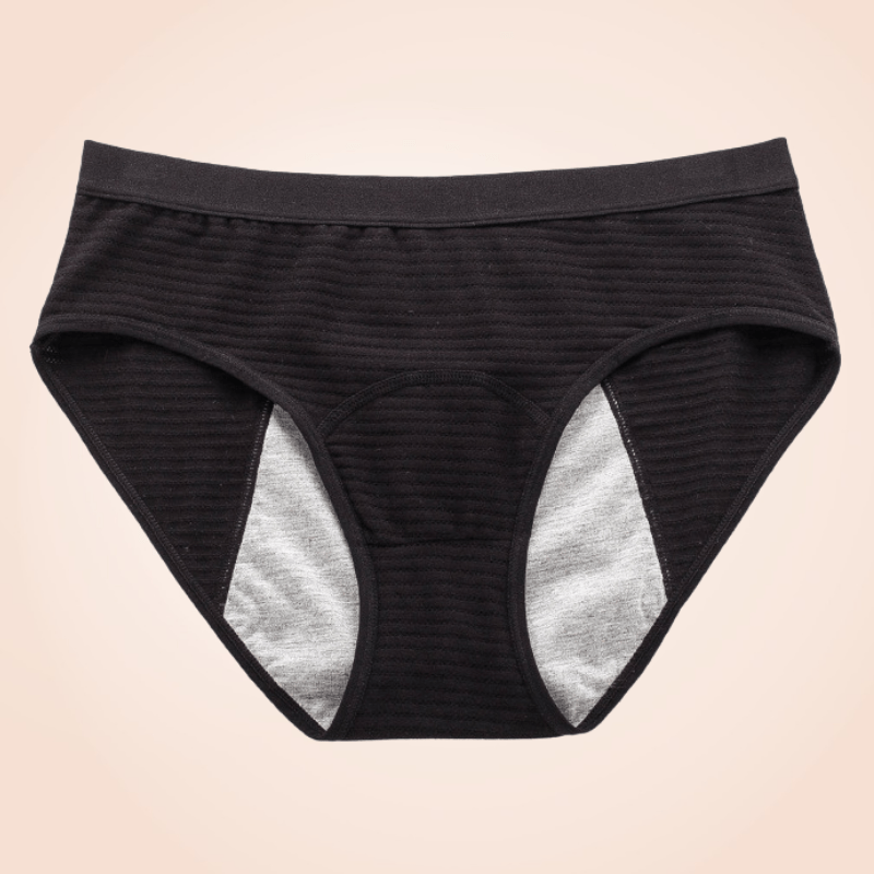 Black Comfy Seamfree Menstrual Leak-Proof Bikini Panty